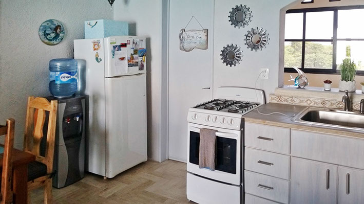 Isla Mujeres vacation rentals,&nbsp; sailfish condo #402 kitchen